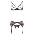 Abierta Fina - Glittering Lace Charm - Bra Set (Black)