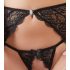 Abierta Fina - Glittering Lace Charm - Bra Set (Black)  - M