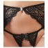 Abierta Fina - Glittering Lace Charm - Bra Set (Black)  - L