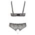 Set di intimo sexy in pizzo con perle - Cottelli Taglie Forti (nero)