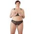 Cottelli Plus Size - parel bh set (zwart) - 2XL