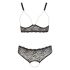 Set di intimo sexy in pizzo con perle - Cottelli Taglie Forti (nero)  - 3XL