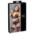 Cottelli Bondage - kanten glanzend lingerie set (4-delig) - M