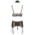 Cottelli Bondage - kanten glans lingerie set (4-delig) - M