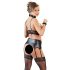 Cottelli Bondage - kanten glanzend lingerie set (4-delig) - L