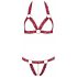 Cottelli - Open Bra Set with Metal Rings (Burgundy)