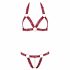 Cottelli - Open Bra Set with Metal Rings (Burgundy)