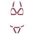 Cottelli - Open Bra Set with Metal Rings (Burgundy)