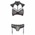 Cottelli - Collared Lace Bra Set (Black)  - 80C/M