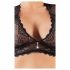 Cottelli Plus Size - Lace Lingerie Set with Rhinestones (Black)  - XL