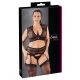 Cottelli Plus Size - strass kanten lingerie set (zwart) - 3XL