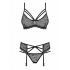 Obsessive 818-SEG-1 - Rhinestone Lace Lingerie Set (Black)