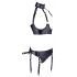 Cottelli Bondage - Glänzendes Push-up-Set mit Handschellen (Schwarz)  - M