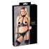 Cottelli Bondage - Glossy Lift-up Set with Handcuffs (Black)  - L