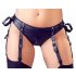 Set bustieră lucioasă Cottelli Bondage cu cătușe (negru)  - XL