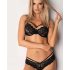 Set di lingerie con reggiseno in pizzo rose e spalline Obsessive 860-SET-1 (nero)