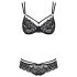 Obsessive 860 - Strappy Rose Lace Bra Set (Black)