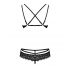 Set di lingerie con reggiseno in pizzo rose e spalline Obsessive 860-SET-1 (nero)