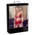 Abierta Fina - Shimmering Chain Lingerie Set (Red)  - M