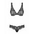 Luvae - Set sutien cu motive florale și strasuri (negru)