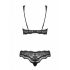 Luvae - Set sutien cu motive florale și strasuri (negru)