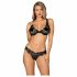 Luvae Floral Strappy Bra Set (Black)  - L/XL