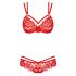 Obsessive 860-SET-3 - Strappy Rose Lace Bra Set (Red)