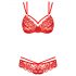 Obsessive 860-SET-3 - Strappy Rose Lace Bra Set (Red)