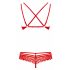 Obsessive 860-SET-3 - Strappy Rose Lace Bra Set (Red)