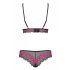 Obsessive Tulia - Spitzen-Unterwäsche-Set (Schwarz-Pink)  - L/XL