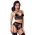 Abierta Fina Lace Lingerie Set (Black)