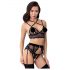 Abierta Fina Lace Lingerie Set (Black)