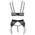 Abierta Fina Lace Lingerie Set (Black)