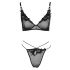 Set di Intimo Trasparente con Pizzo Cottelli (Nero)