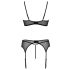 Set di Intimo Primula Eco Passion - Reggiseno e Perizoma in Pizzo Rampa (Nero)