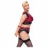 Cottelli Bondage Plus Size - kanten bh set (rood-zwart)