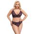 Cottelli Curves Plus Size - set grudnjaka s prozirnim uzorkom (ljubičasti)