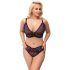 Cottelli Curves Plus Size - set grudnjaka s prozirnim uzorkom (ljubičasti)