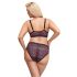 Cottelli Curves Plus Size - Transparent Patterned Bra Set (Purple)