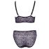 Cottelli Curves Plus Size - Transparent Patterned Bra Set (Purple)