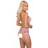 Kissbare - roze geborduurd ondergoed set (roze) - L/XL