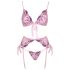 Kissable - Rose Embroidered Lingerie Set (Pink)  - L/XL