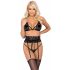 Kissable - Waistband Bra Set (Black)  - L/XL