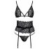 Kissable - Waistband Bra Set (Black)  - L/XL