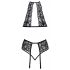 Set Intimo Incantevole con Reggiseno a Collare in Pizzo (Nero)