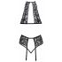 Set Intimo Incantevole con Reggiseno a Collare in Pizzo (Nero)  - L/XL