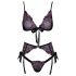 Set de sutien Kissable - brodat roz-mov (negru)  - L/XL