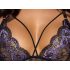 Cottelli - 3-Piece Lace Lingerie Set (Black-Purple)  - M