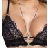 Reggiseno Aperto in Pizzo con Perizoma e Giarrettiere - Set Seducente  - XL