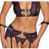 Set de lenjerie Cottelli Bondage cu cătușe pentru mâini (negru-violet)  - M